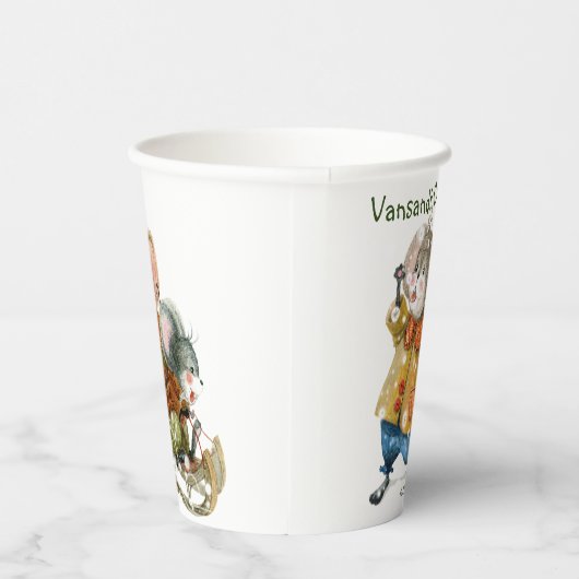 Cute, Fun, Simple Kerstmis Snow, aangepast Papieren Bekers (Rechts)