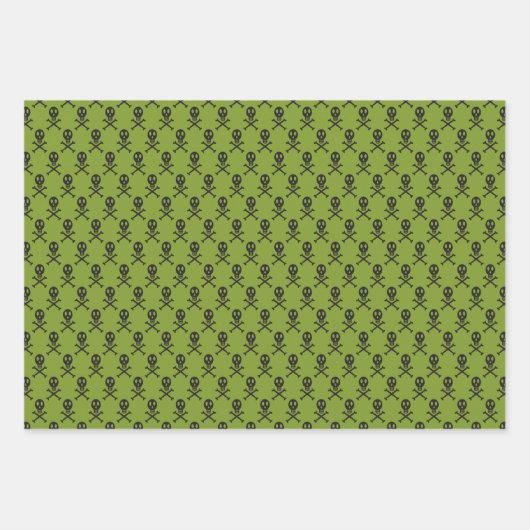 Cute Fun Skull Skeleton Halloween Inpakpapier Vel (Voorkant 3)