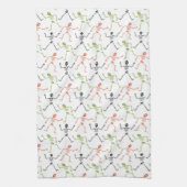 Cute Fun Skull Skeleton Halloween Kitchen Towel Theedoek (Verticaal)