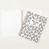 Cute Fun Snow Gift Penguins Kinder Friend Notitieb Planner (Display)