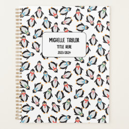 Cute Fun Snow Gift Penguins Kinder Friend Notitieb Planner