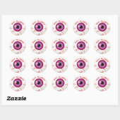 Cute Fun Spooky Bloodshot Eyeball Happy Halloween Ronde Sticker (Vel)