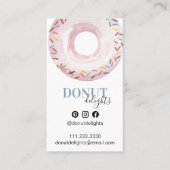 Cute Fun Sprinkle Iced Donut Sweet behandelt QR Visitekaartje (Voorkant)