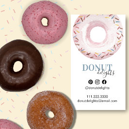 Cute Fun Sprinkle Iced Donut Sweet behandelt QR Visitekaartje