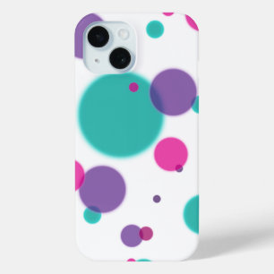 Cute Fun Stippen Pattern in Paarse roze Blauwgroen iPhone 15 Case