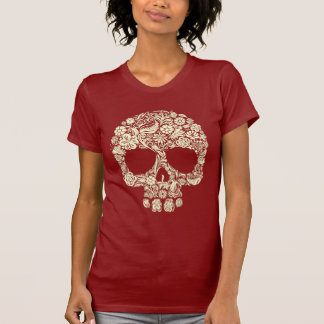 Cute Fun Sugar Skull Art Flowers T-shirt
