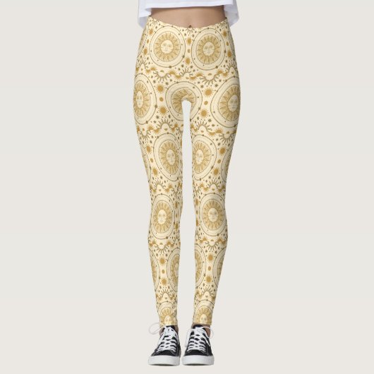 Cute Fun Sunshine Graphic Art Leggings (Voorkant)