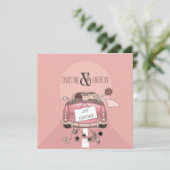 Cute Fun Typography "Just married" Post Wedding Kaart (Staand voorkant)
