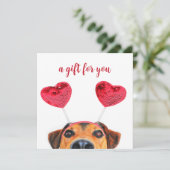 Cute Fun Valentijnsdag Dog Headband-kaartje (Staand voorkant)