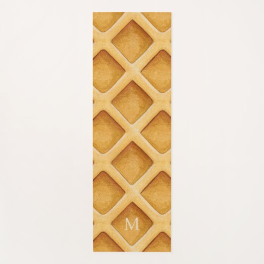 Cute Fun Waffle Pattern Monogram Yoga Mat (Voorkant)