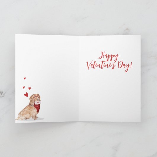 Cute Fun Waterverf Cocker Spaniel Valentijnsdag Feestdagen Kaart (Binnen)