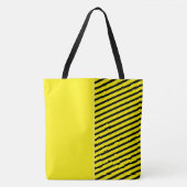 Cute Fun Yellow en Black met strepes Tote Bag (Voorkant)