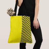 Cute Fun Yellow en Black met strepes Tote Bag (Dichtbij)