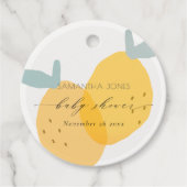 Cute Fun Yellow Lemon Fruity Citrus Baby shower Bedankjes Labels (Voorkant)