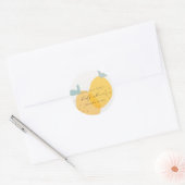 Cute Fun Yellow Lemon Fruity Citrus Baby shower Ronde Sticker (Envelop)