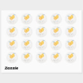 Cute Fun Yellow Lemon Fruity Citrus Baby shower Ronde Sticker (Vel)