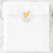 Cute Fun Yellow Lemon Fruity Citrus Baby shower Ronde Sticker (Tas)