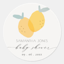 Cute Fun Yellow Lemon Fruity Citrus Baby shower