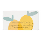 Cute Fun Yellow Lemon Fruity Citrus Bright Address Etiket (Voorkant)
