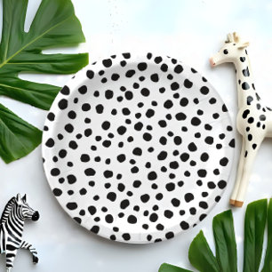 Cute Fun Zwarte Stip Monochromatisch Safari Patroo Papieren Bordje