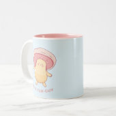 Cute fungi Ik ben een Fun-Guy  Tweekleurige Koffiemok (Voorkant links)