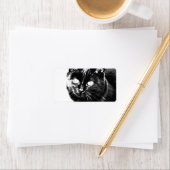 Cute Funky Black Cat Kitten Eyes Sketch Etiket (Insitu)