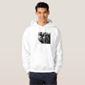 Cute Funky Black Cat Kitten Eyes Sketch Hoodie (Voorkant volledig)