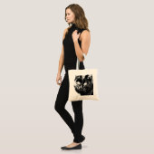 Cute Funky Black Cat Kitten Eyes Sketch Tote Bag (Voorkant (model))