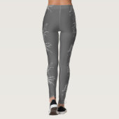Cute Funky Cat Kitten Eyes Face Sketch Leggings (Achterkant)