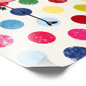 Cute Funky Flamingos Colorful Polka Dots Foto Afdruk (Hoek)