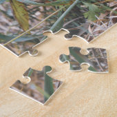 Cute Funky Ginger Cat Kitten Face Grass Legpuzzel (Zijkant)