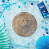 Cute Funky Ginger Cat Kitten Face Papieren Bordje (Feest)