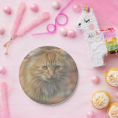 Cute Funky Ginger Cat Kitten Face Papieren Bordje (Feest)