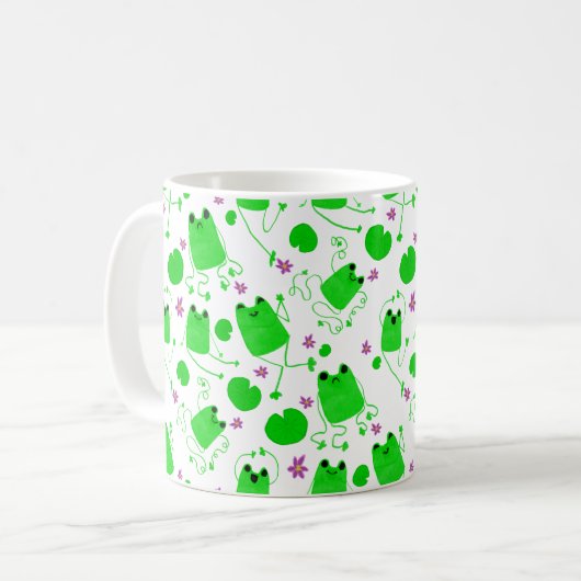 Cute Funky Little Frogs Koffiemok (Voorkant links)