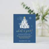 Cute Funny 2020 Year Waterverf Toilet Paper Tree Feestdagenkaart (Staand voorkant)