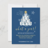 Cute Funny 2020 Year Waterverf Toilet Paper Tree Feestdagenkaart (Voorkant)