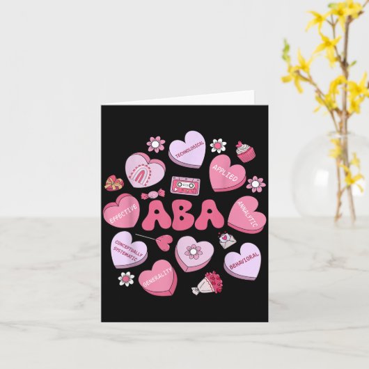 Cute Funny Aba Therapy Candy Heart Slp Behavior Va Kaart (Gele Bloem)