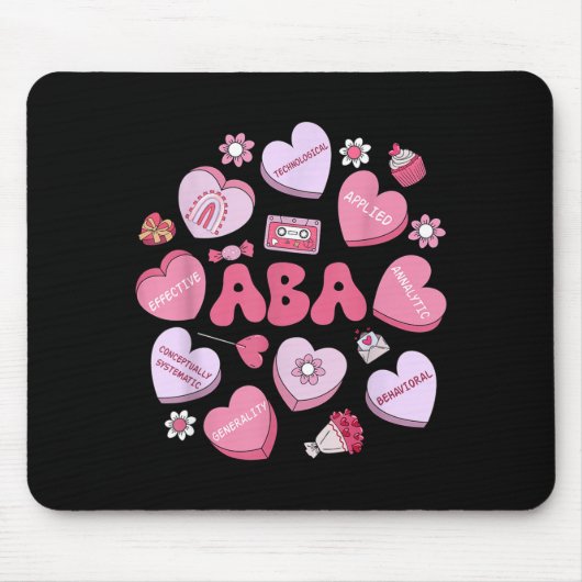 Cute Funny Aba Therapy Candy Heart Slp Behavior Va Muismat (Voorkant)