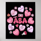 Cute Funny Aba Therapy Candy Heart Slp Behavior Va Poster (Voorkant)