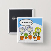 Cute Funny Adoption Theme Cartoon Button (Voorkant /achterkant)