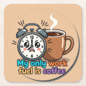 Cute Funny Alarm Clock Coffee Coaster Kartonnen Onderzetters (Voorkant)