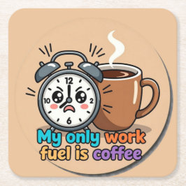 Cute Funny Alarm Clock Coffee Coaster Kartonnen Onderzetters