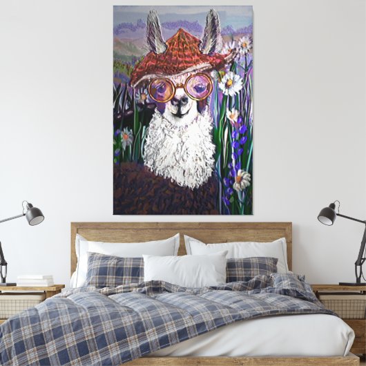 Cute Funny Alpaca, hou je kool Canvas Afdruk (Insitu (Slaapkamer))