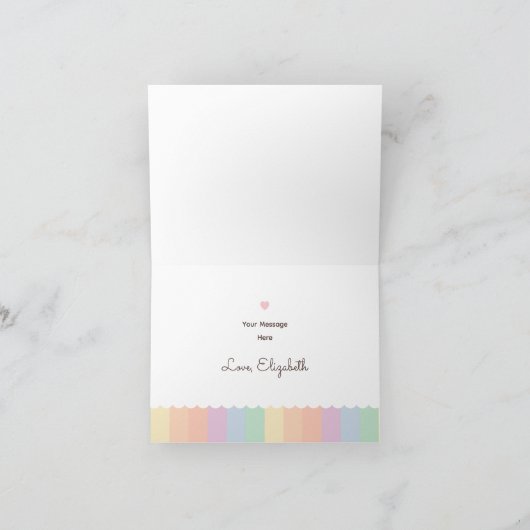 Cute Funny Alpaca Llama en Rainbow Whimsical Bedankkaart (Binnen)