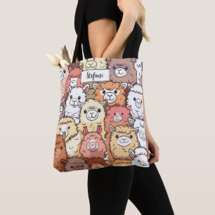 Cute Funny Alpacas Llama Pattern Personized Tote Bag