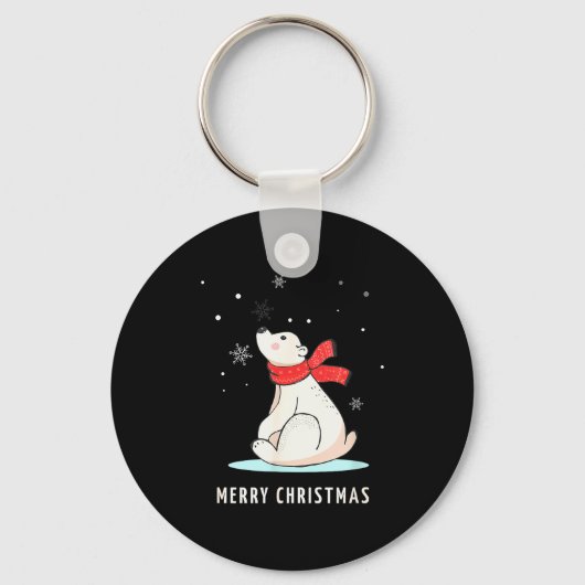 Cute Funny & Unique Christmas Lar Bear & S Sleutelhanger (Voorkant)