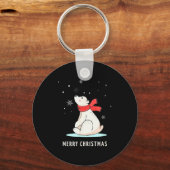 Cute Funny & Unique Christmas Lar Bear & S Sleutelhanger (Voorkant)