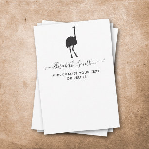 Cute Funny Animal Ostrich Bird Personal Stationery Notitiekaartje