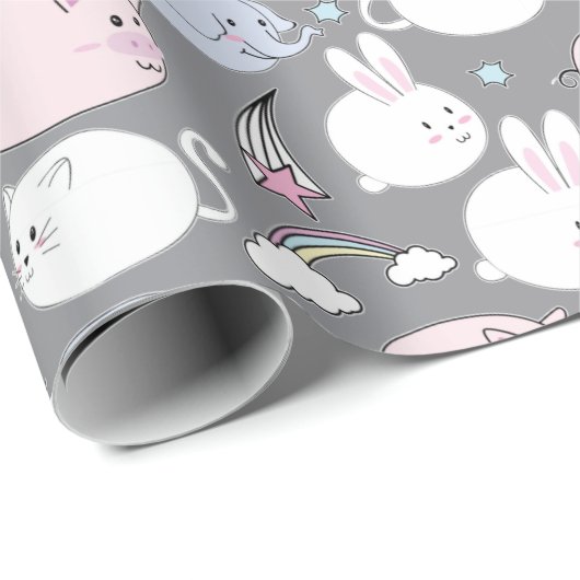 Cute Funny Animals Cadeaupapier (Rol Hoek)