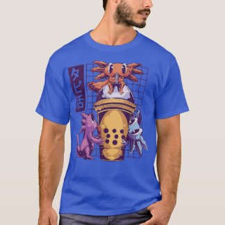 Cute Funny Aolotl Ice Cream Cone Japanese Anime T-shirt